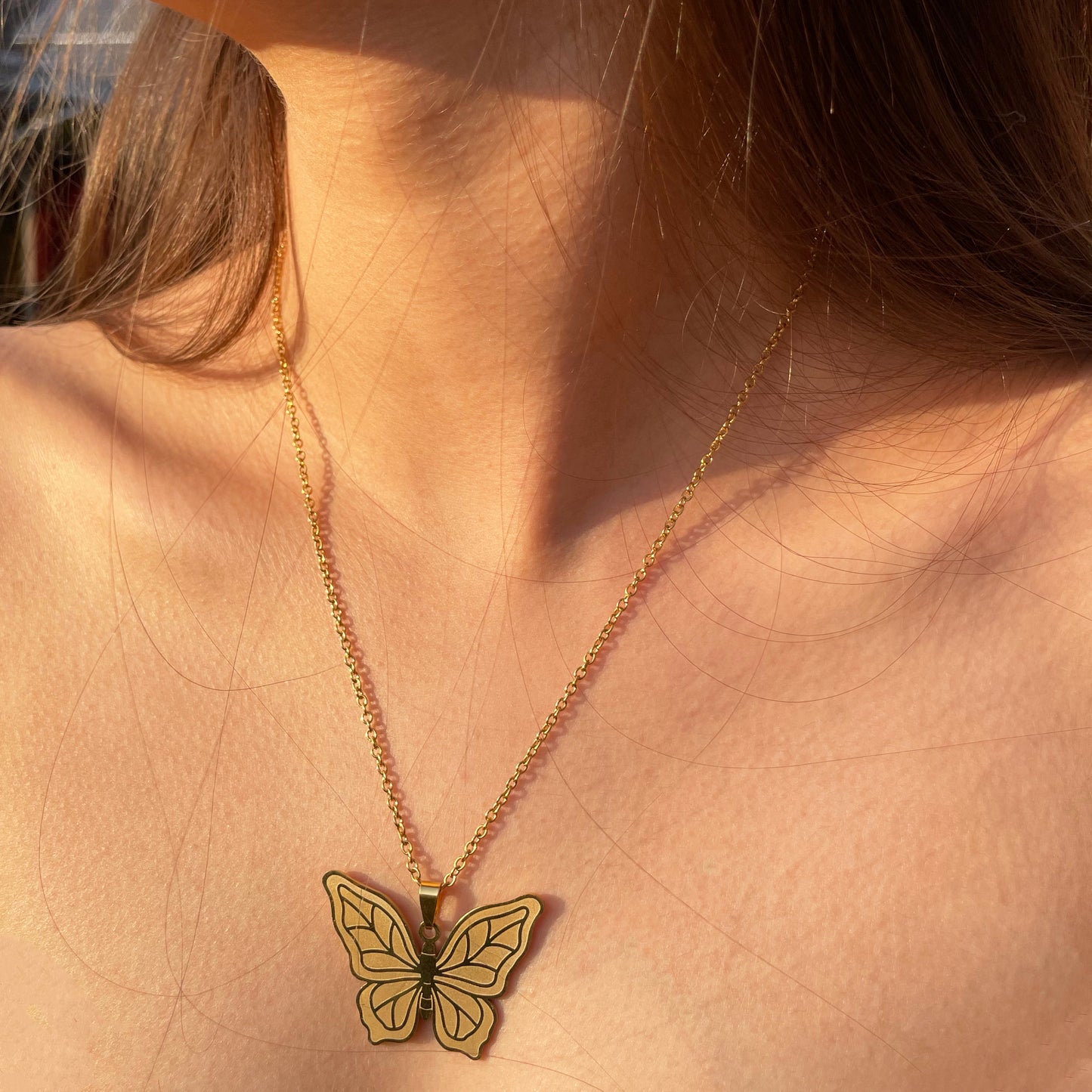 CLARION | 18K VERGOLDETE SCHMETTERLING KETTE